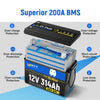 200A BMS of WattCycle 12V 314Ah Mini Bluetooth battery