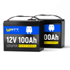 2 pcs WattCycle 12V 100Ah Deep Cycle LiFePO4 Batteries
