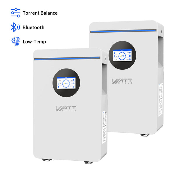 【🌸 Mother’s Day Sale】WattCycle 48V 100Ah Wall-mounted Solar Battery with Active Balance & Bluetooth