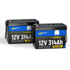 2pcs of WattCycle 12V 314Ah Mini Self Heating Battery with Bluetooth