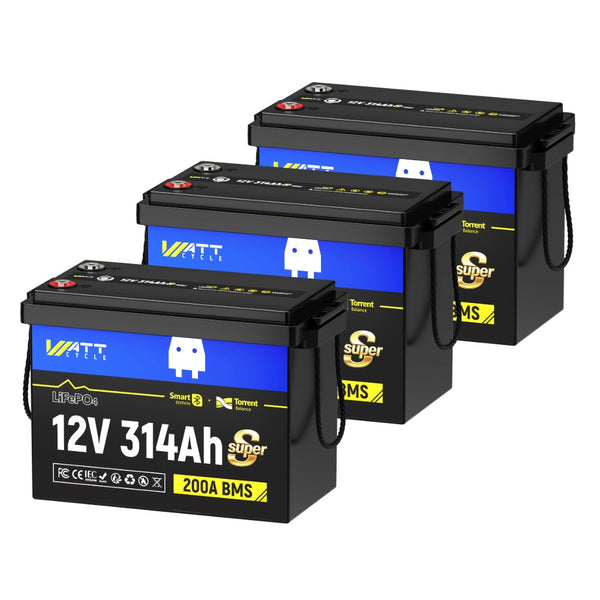 【⚡ Prevendita】Batteria WattCycle 12V 314Ah Mini Super LiFePO4 con Bluetooth &Active Balance