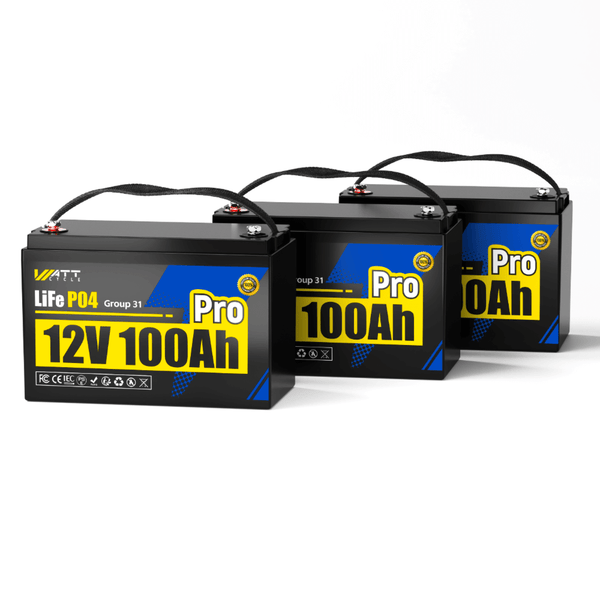3 pack WattCycle 12V 100Ah Pro Lithium Leisure Battery with 110A BMS