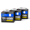 3 pcs WattCycle 12V 100Ah Deep Cycle LiFePO4 Batteries