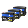 3pcs WattCycle 12V 314Ah Mini Deep Cycle Lithium Battery