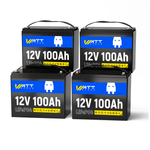 4 pcs WattCycle 12V 100Ah Deep Cycle LiFePO4 Batteries