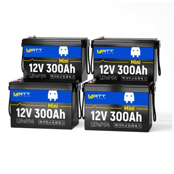 4 pcs WattCycle 12V 280Ah Mini Deep Cycle LiFePO4 Batteries
