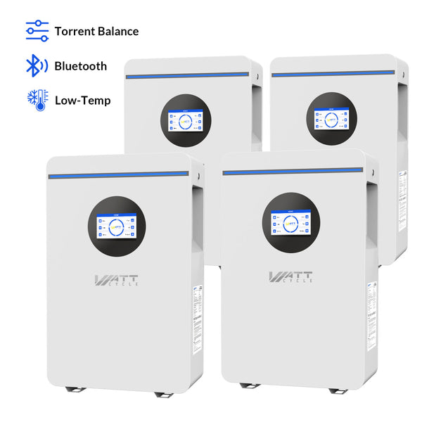 【🌸 Mother’s Day Sale】WattCycle 48V 100Ah Wall-mounted Solar Battery with Active Balance & Bluetooth