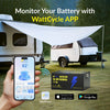 Bluetooth 5.0 function to monitor the WattCycle 12V 628Ah Ultra Bluetooth LiFePO4 Battery