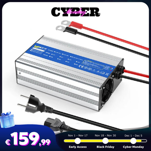 【🛒 Chargeur de batterie WattCycle 14,6 V 40 A AC-DC LiFePO4 pour le Cyber Monday