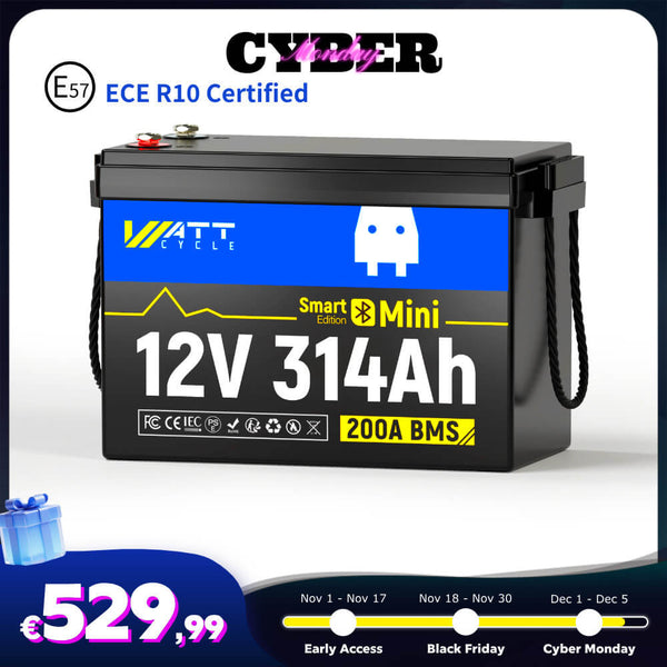 【🛒 Cyber ponedjeljak】WattCycle 12V 314Ah Mini LiFePO4 baterija s Bluetoothom