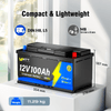 Dimension, size, and weight of WattCycle 12V 100Ah Caravan Leisure Battery with Bluetooth