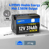 Dimensions of WattCycle 12V 314Ah Mini Bluetooth LiFePO4 Battery