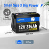 Dimensions, size and weight of WattCycle 12V 314Ah Mini LiFePO4 Battery with Bluetooth