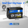 Dimensions, size and weight of WattCycle 12V 314Ah Mini LiFePO4 Battery with Bluetooth