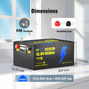 Dimensions, weight and size of WattCycle 12V 628Ah Ultra Bluetooth LiFePO4 Battery