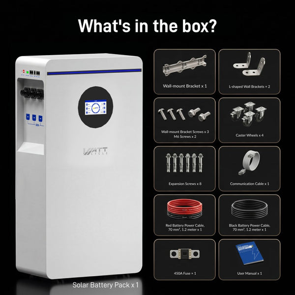 【📦 Recogida en almacén】Batería doméstica WattCycle de 48 V y 314 Ah para montaje en pared con Bluetooth &Equilibrio activo