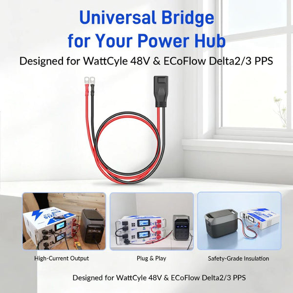 【🌸 Jarná ponuka】Rozširujúci kábel WattCycle 48V pre prenosnú elektráreň EcoFlow (M8 až XT150-type)