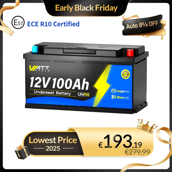 WattCycle 12V 100Ah Campervan LiFePO4 Battery - Early Black Friday