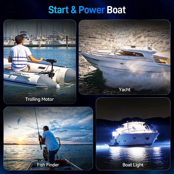 WattCycle 12V 100Ah Dual Purpose Marine Battery with Bluetooth and self-heating suitable for boat