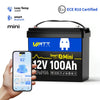 WattCycle 12V 100Ah Mini Bluetooth LiFePO4 Battery with ECE R10 Certified