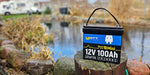 WattCycle 12V 100Ah Mini Bluetooth battery by the lake