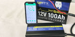 WattCycle 12V 100Ah Mini Bluetooth battery with the 14.6V 20A charger