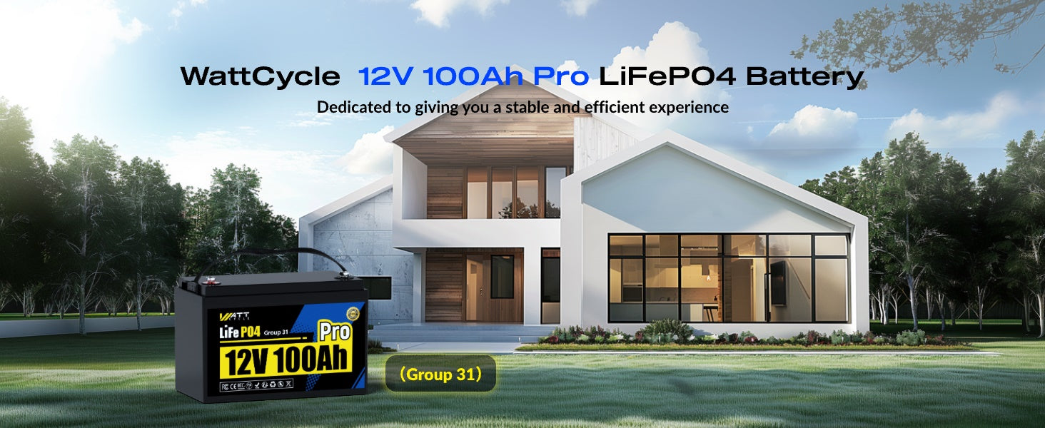 WattCycle 12V 100Ah Pro Lithium Leisure Battery, suitable for home energy back up system