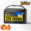 【👻 Guloseimas de Halloween】Bateria de lítio profissional WattCycle 12V 100Ah com BMS de 110A