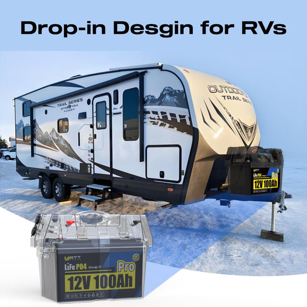 WattCycle 12V 100Ah Pro Lithium Leisure Battery with anti-vibration and stable design