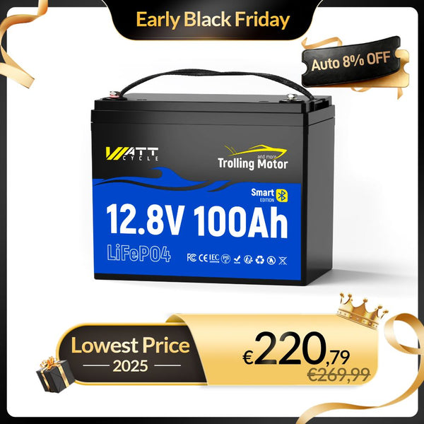 WattCycle 12V 100Ah Trolling Motor LiFePO4 Battery - Early Black Friday