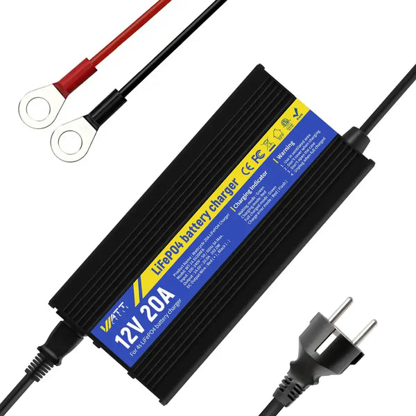 WattCycle 12V 20A solar battery charger for 12V lithium battery