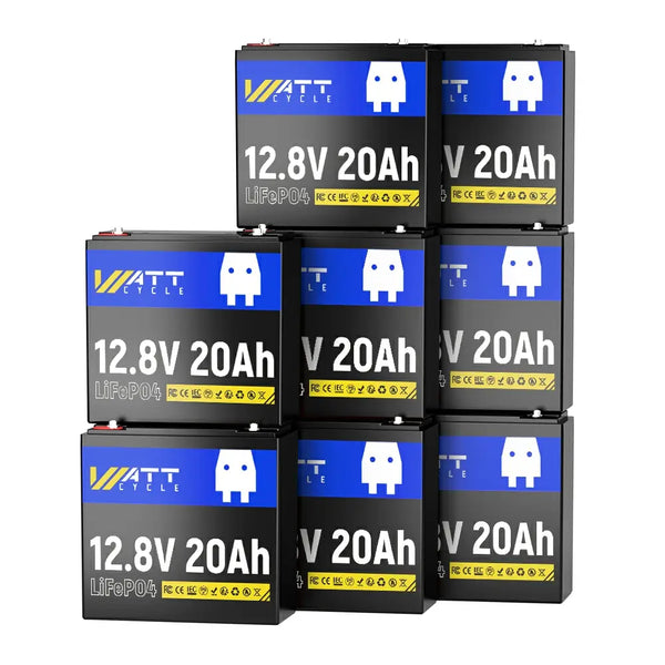 WattCycle_12V_20Ah_LiFePO4_battery_8_pack