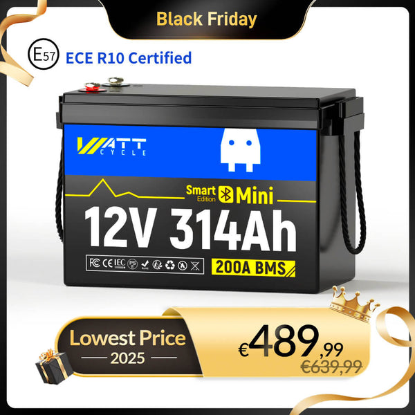 WattCycle 12V 314Ah Mini LiFePO4 Battery with Bluetooth - WattCycle Black Friday Battery Sale