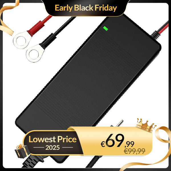 WattCycle 14.6V 20A AC-DC LiFePO4 Battery Charger with Plastic Shell - Early Black Friday