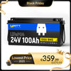 WattCycle 24V 100Ah LiFePO4 Battery - WattCycle Black Friday Battery Sale