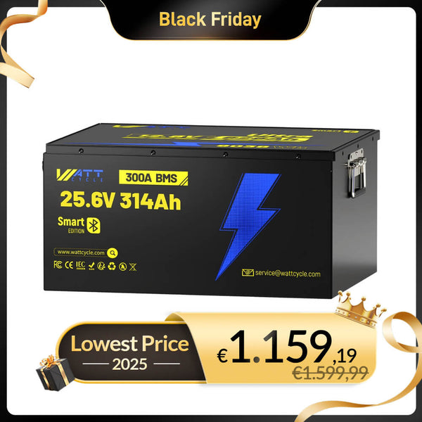 WattCycle 24V 314Ah Ultra LiFePO4 Battery with Bluetooth - WattCycle Black Friday Battery Sale