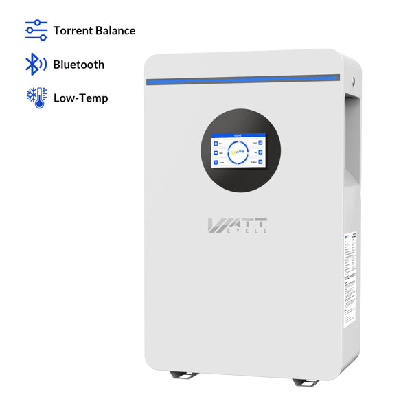 【🌸 Mother’s Day Sale】WattCycle 48V 100Ah Wall-mounted Solar Battery with Active Balance & Bluetooth