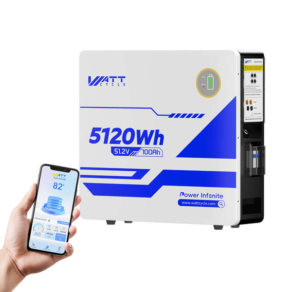 WattCycle 48V(51.2V) 100Ah Wall Mount LiFePO4 Battery