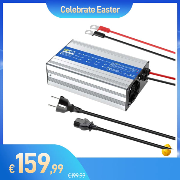 【🐣 Offre de Pâques】Chargeur de batterie WattCycle 14,6 V 40 A AC-DC LiFePO4