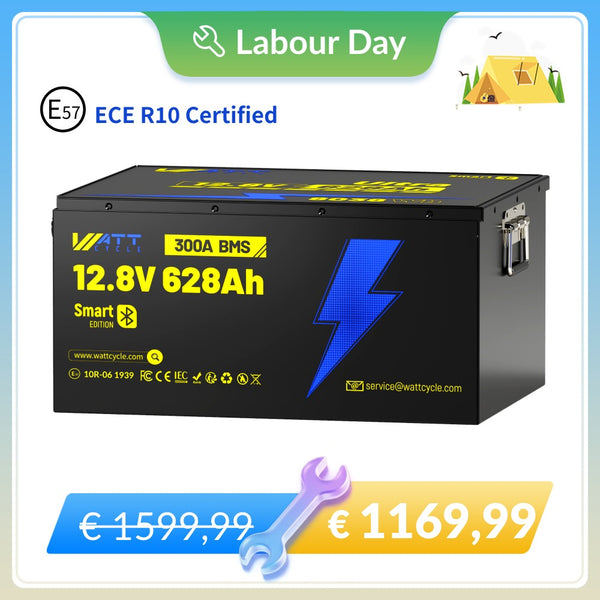 【🔧Razprodaja za praznik dela】WattCycle 12V 628Ah ultra litijeva baterija z Bluetoothom