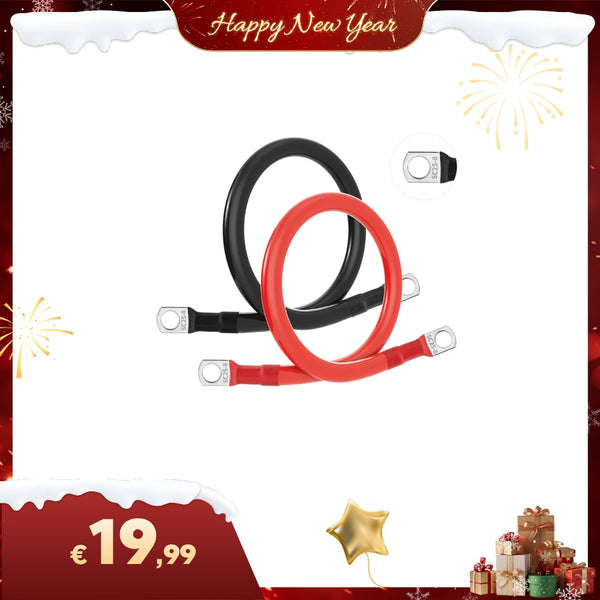 【🎇 Saldi di Capodanno】Set di 2 cavi per batteria WattCycle 4AWG 30CM