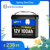 【🌸 Forårstilbud】WattCycle 12V 100Ah Mini LiFePO4 Batteri med Bluetooth