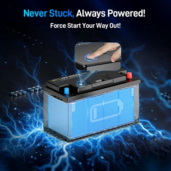 force start function of WattCycle 12V 100Ah Dual Purpose Marine Battery with Bluetooth and self-heating