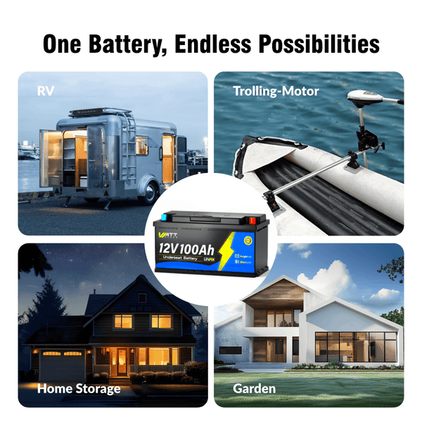 multiple usage occasions of WattCycle 12V 100Ah Caravan Leisure Battery with Bluetooth