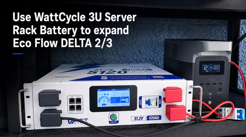 Use WattCycle 3U Server Rack Battery to Expand EcoFlow DELTA 2 or 3