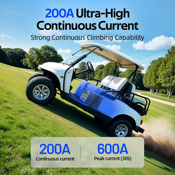 200A BMS performance of WattCycle 48V 100Ah Lithium Golf Cart Battery with Bluetooth