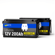 2 pcs WattCycle 12V 200Ah LiFePO4 Deep Cycle Lithium Batteries