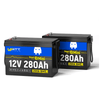 2 pcs WattCycle 12V 280Ah Mini Lithium Leisure Batteries with Bluetooth