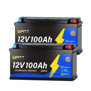 WattCycle 12V 100Ah Camper Underseat LiFePO4 Battery with Self-heating