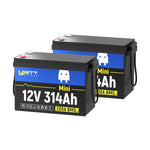 2pcs WattCycle 12V 314Ah Mini Deep Cycle Lithium Battery
